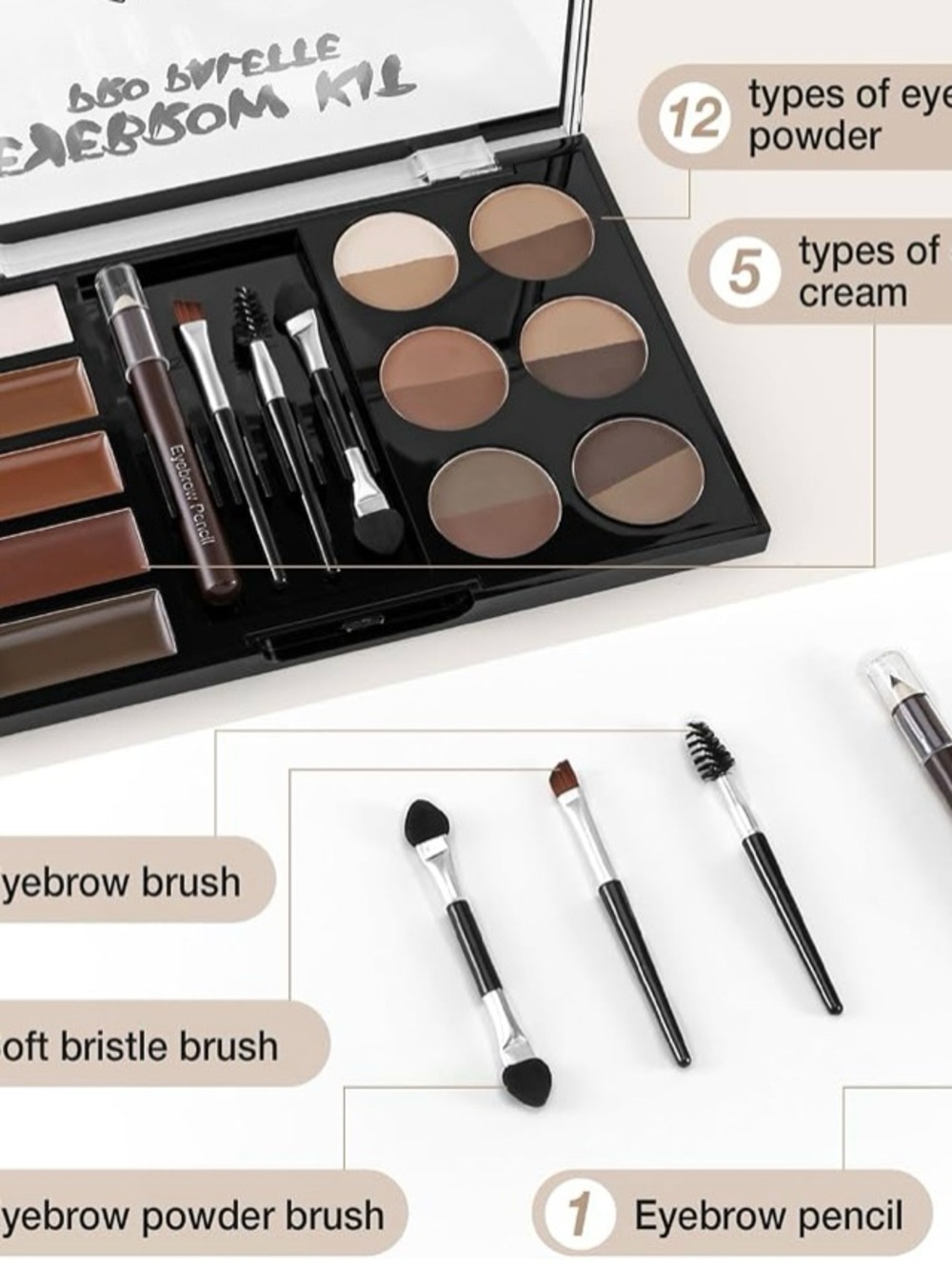 Eyebrow Cream & Powder Palette - Neutral Brown Shades - Picture 5 of 7
